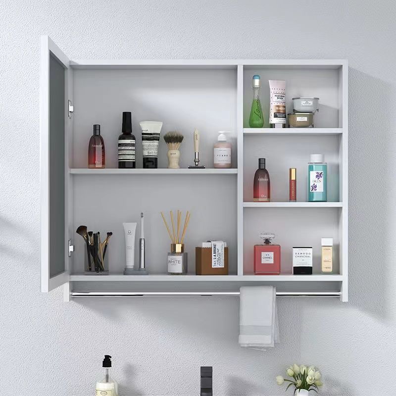 Space Aluminum Bathroom Cabinet Mirror Cabinet Combination Bathroom Separate Storage Box Mirror Box Bathroom Wall-Mounted Storage Mirror