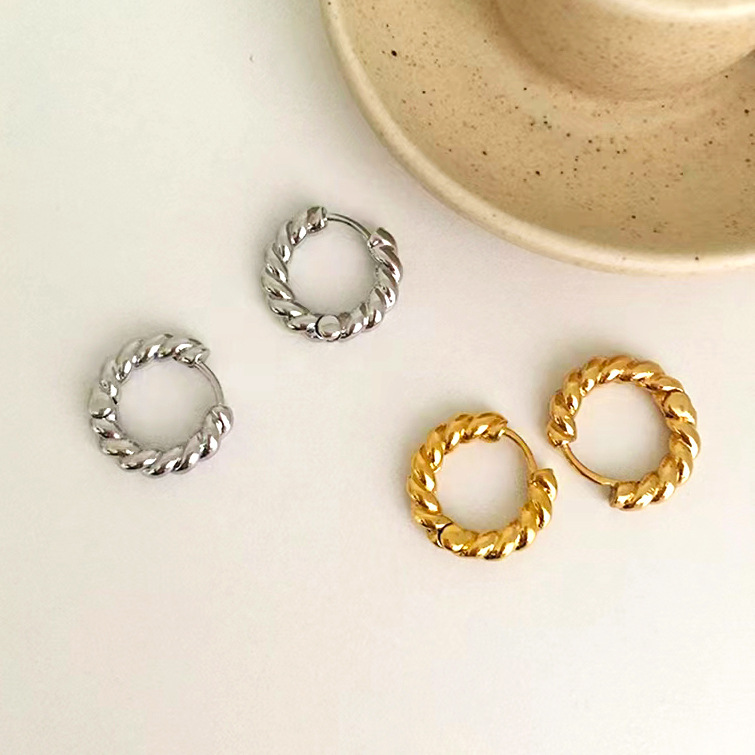 [Galvanoplastia de oro real] Versión coreana de los nuevos pendientes de textura 2024