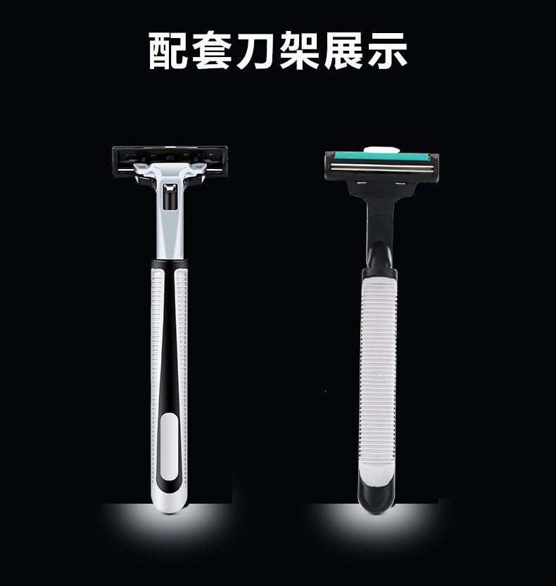 Manual Razor Set for Men Portable Twin Blade Shaving Heads with 2 Handles and 30 Replacement Blades Water Rinse specifications