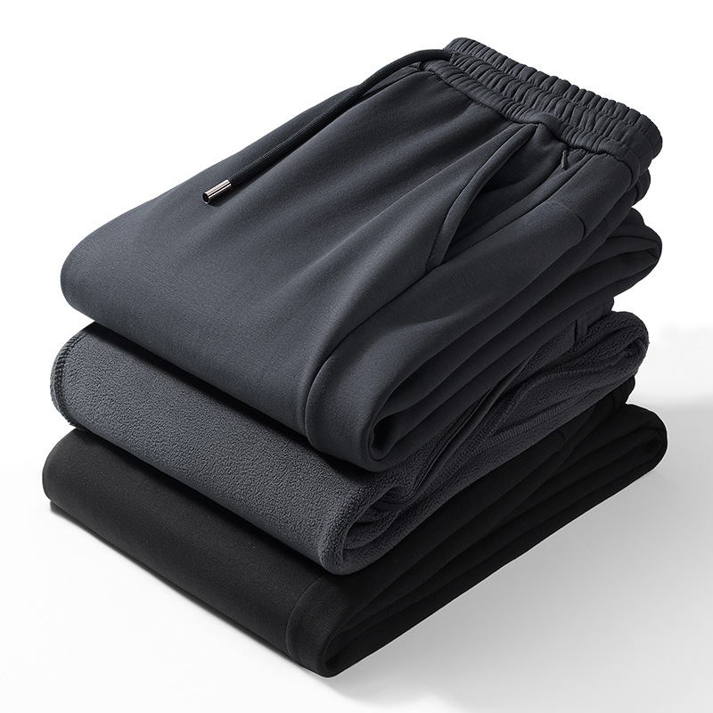Autumn and Winter Cross-Border Men's Sweatpants, Winter Long Pants, Extra Large Thick Pure Cotton Cuffed Men's Loose Sweatpants Wholesale