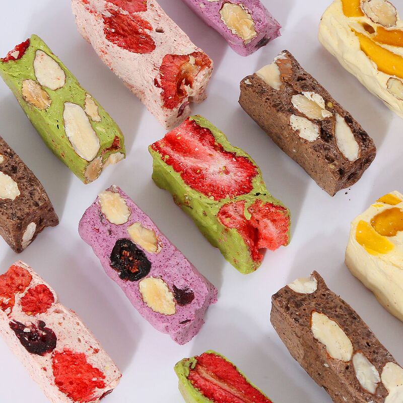 Handmade Mango Nougat Handmade Strawberry Nougat Traditional Blueberry Nougat Egg White Matcha Nougat