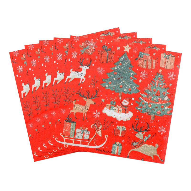 油絵風プリントナプキンクリスマスパーティーティッシュ高級レストラン使い捨てティッシュ誕生日パーティー装飾|undefined