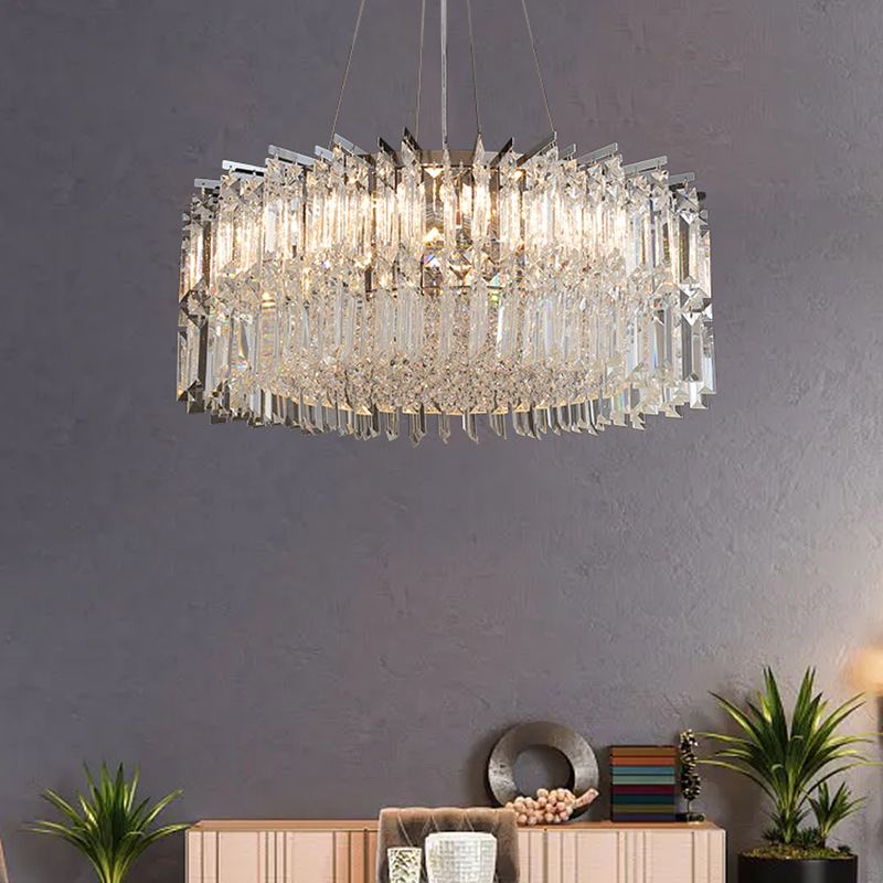 Italian Simple Light Luxury Crystal Home Chandelier Creative Round Living Room Dining Room Bedroom Luxury Atmospheric Lamps