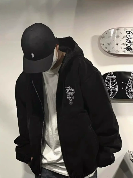 Pool, down jacket with zipper with hood, with embroidery, oversize