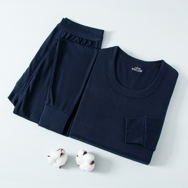 남성용 새 속옷, 미드라운드 칼라, 가을 속옷, 젊은이와 노인을 위한 새로운 가을과 겨울 속옷, 얇은 면 스웨터, 스웨터, 스웨터 및 바지