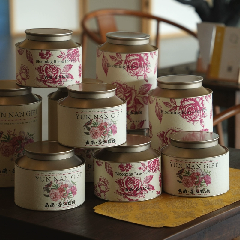 ✅ Юньнаньская темно-красная роза в банке, лиофилизированная упаковка розы, пустая упаковка для розового чая, сувенирная герметичная банка с розой