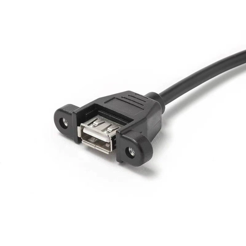 USB male to female adapter cable with ears and screw fixing seat industrial control chassis USB extension cable can be selected