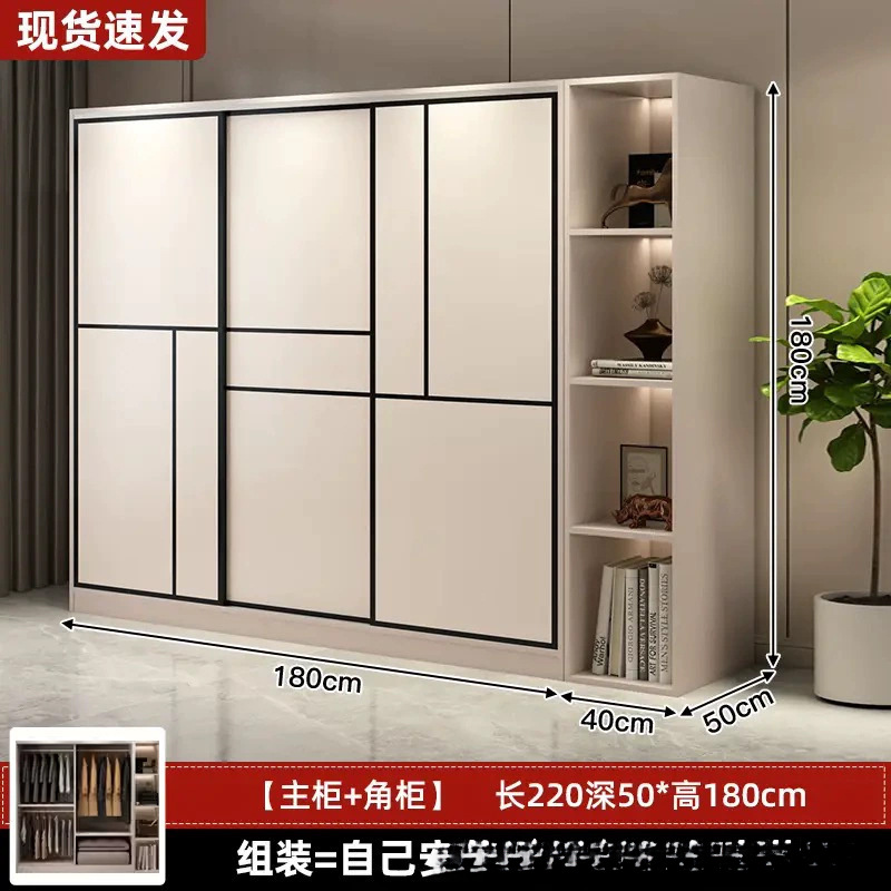 [카키그레이] 길이 220*높이 180*깊이 50 메인캐비닛 3도어 + 사이드캐비닛