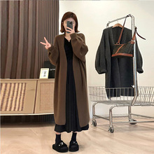 女士毛衣外套中长款女装新款2025秋春季爆款慵懒宽松针织开衫外搭