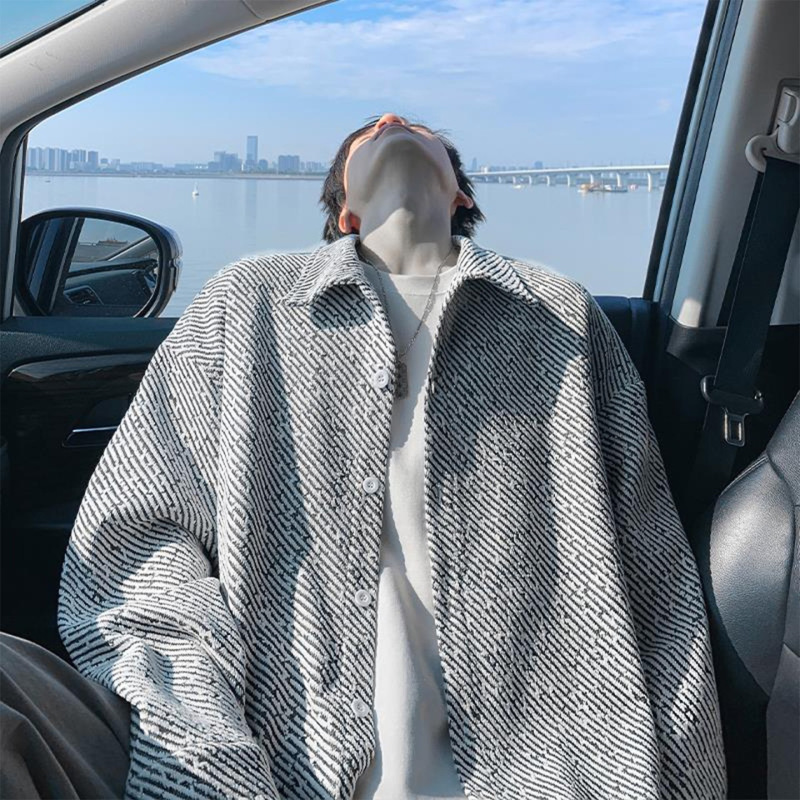 Zebra Print Chanel-Style Jacket for Men, Spring and Autumn American Style, Handsome Heavy-Duty Trendy Loose Casual Chenille Jacket
