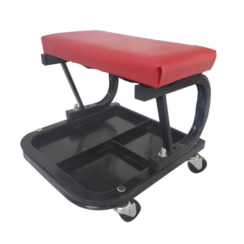 Taburete giratorio con ruedas para mantenimiento estético, construcción, pulido, reparación de automóviles, taburete para reparación de automóviles, tabla reclinable.