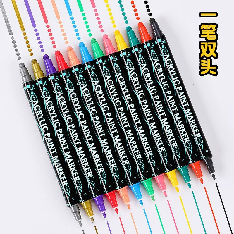 Новая металлическая модельная ручка Dot Dot Dudu, цветная металлическая ручка Tuyao, двухсторонняя маркерная ручка