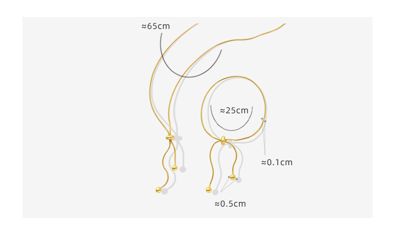 Real Gold Plated Plating Material Bracelets, Necklace Classification PVD Coated Real Gold Plated 18K Gold Solid Color 304 Stainless Steel Simple Style Waterproof Non Tarnish Bracelets Necklace