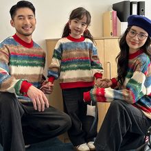 韩国童装男女童秋冬卫衣加绒加厚2025新款亲子装特色卫衣家庭装潮