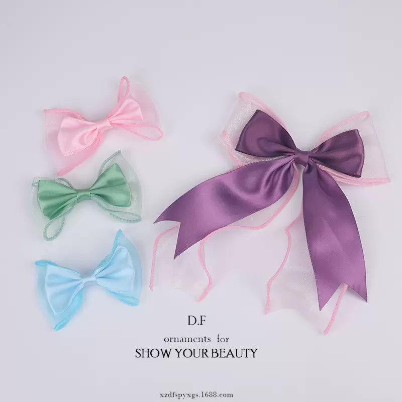 蝴蝶结辅料DIY丝带纱网可爱洛丽塔lolita装饰头饰毛绒玩具头花胸