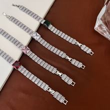 欧美跨境热销经典几何设计方形延长精致锆石手链女网球手链手饰批