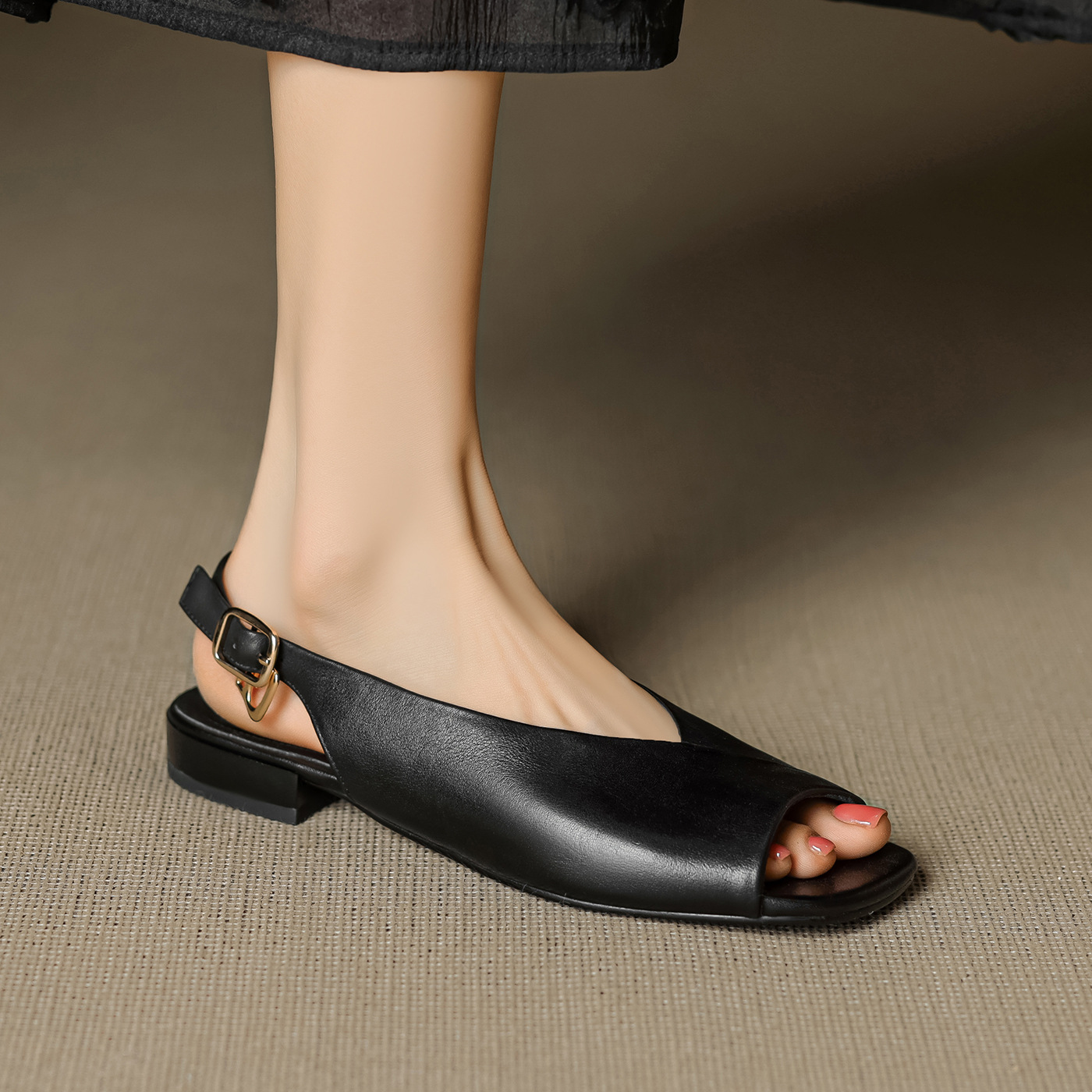 CHIKO Charis Peep Toe Block Heels Slingback Shoes