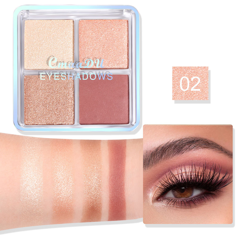 Check it out! Link Disclaimer - Exclusive for foreign trade :CmaaDU 4-color Eyeshadow matte Pearlescent Eyeshadow palette undefined