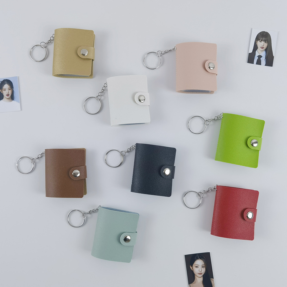 미니 2inch PU 가죽 작은 사진 앨범 사진 키 체인 저장 앨범 커플 학생 스타 추적 수집 앨범