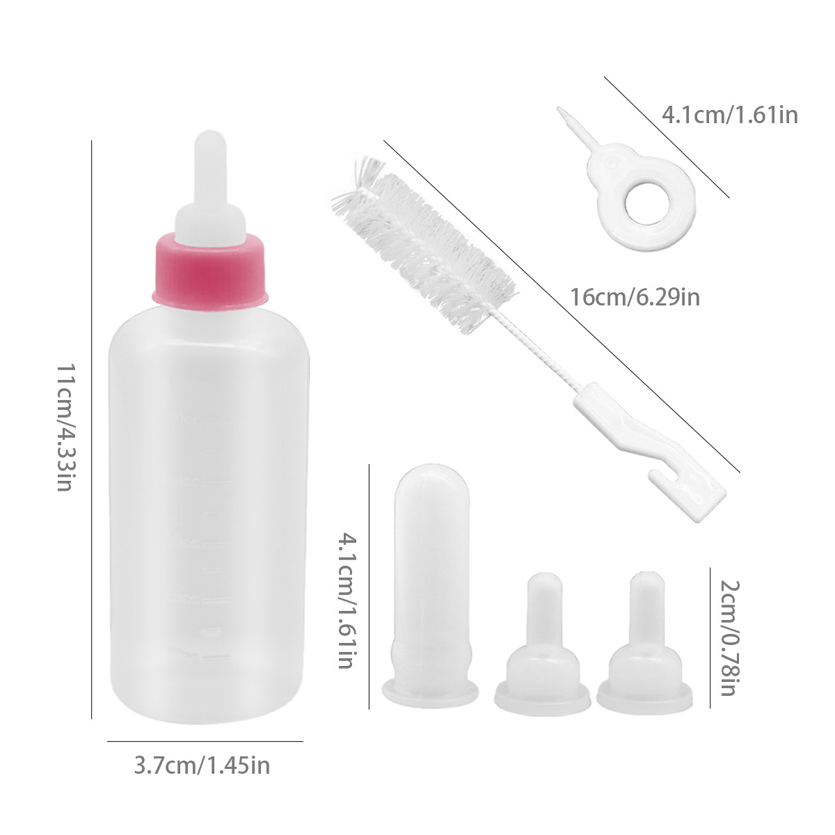 Juego de biberones para mascotas Cachorro recién nacido Alimentador de gatos Cachorro de silicona Pezón Biónico Lactancia Productos para cachorros