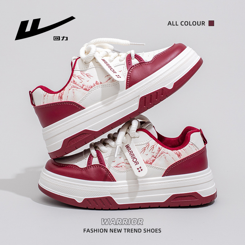 Retro rojo montaña agua impresa zapatos de skate correa cruzada zapatos cómodos callejera moda cool zapatos de estudiantes de cabeza redonda para mujeres