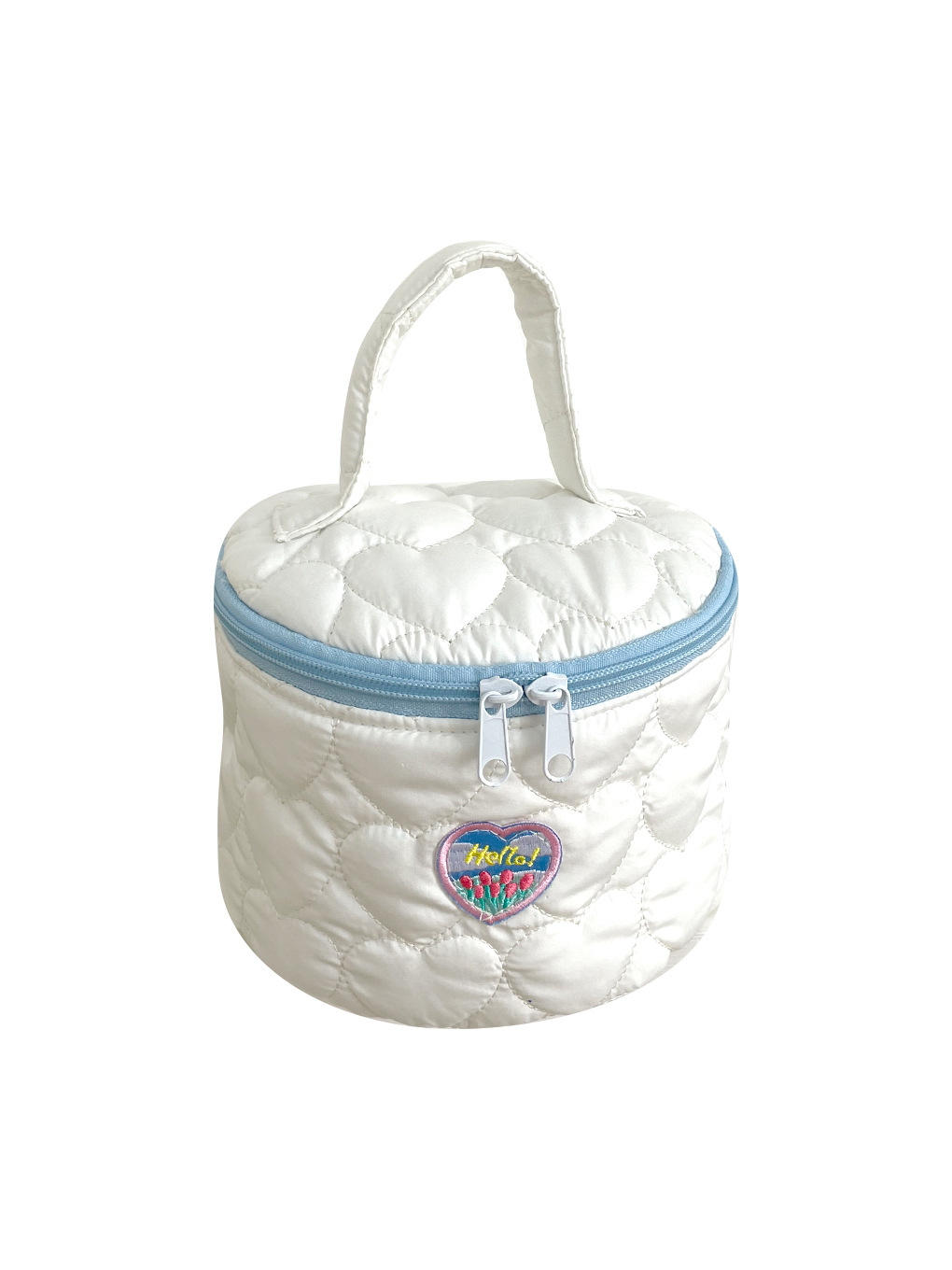 Amazon transfronterizo suministro/INS lindo acolchado amor bolsa de cosméticos bolsa de almacenamiento redondo