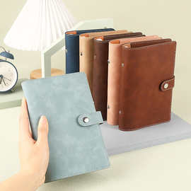 跨境存钱本活页笔记多功能收纳本记账计划本活页替芯可拆卸拉链袋