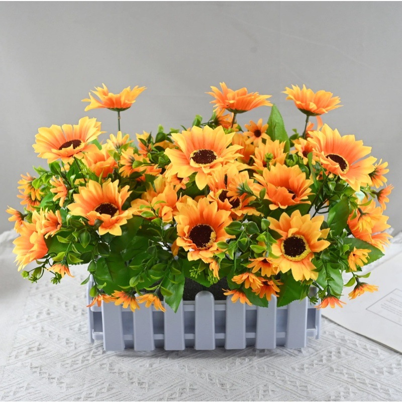 Simulación girasol al por mayor Traje transfronterizo Estilo pastoral Decoración Flor Fotografía Accesorios de fotografía Flor falsa Girasol
