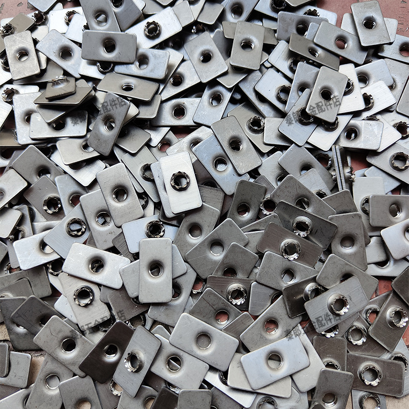 不锈钢封口片1.5-3.0厚长方形牙片带牙堵头盖片焊接配件连接件
