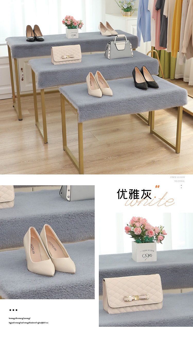 Short Plush Window Mat, Balcony Mat, Faux Wool, Non-Slip Particle Bottom, Washable, Dressing Room Mat, Window Mat, Floor Mat for Winter