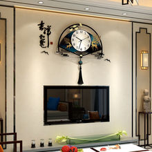 扇形钟表挂钟客厅挂墙时尚挂表创意挂式大气装饰扫秒静音壁挂式