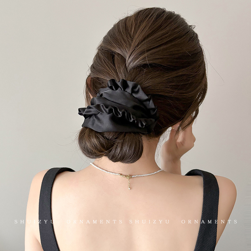 almohada de satén para dormir anillo de cabello de alto nivel coreano relleno de algodón cuerda de cabello bola de cabello