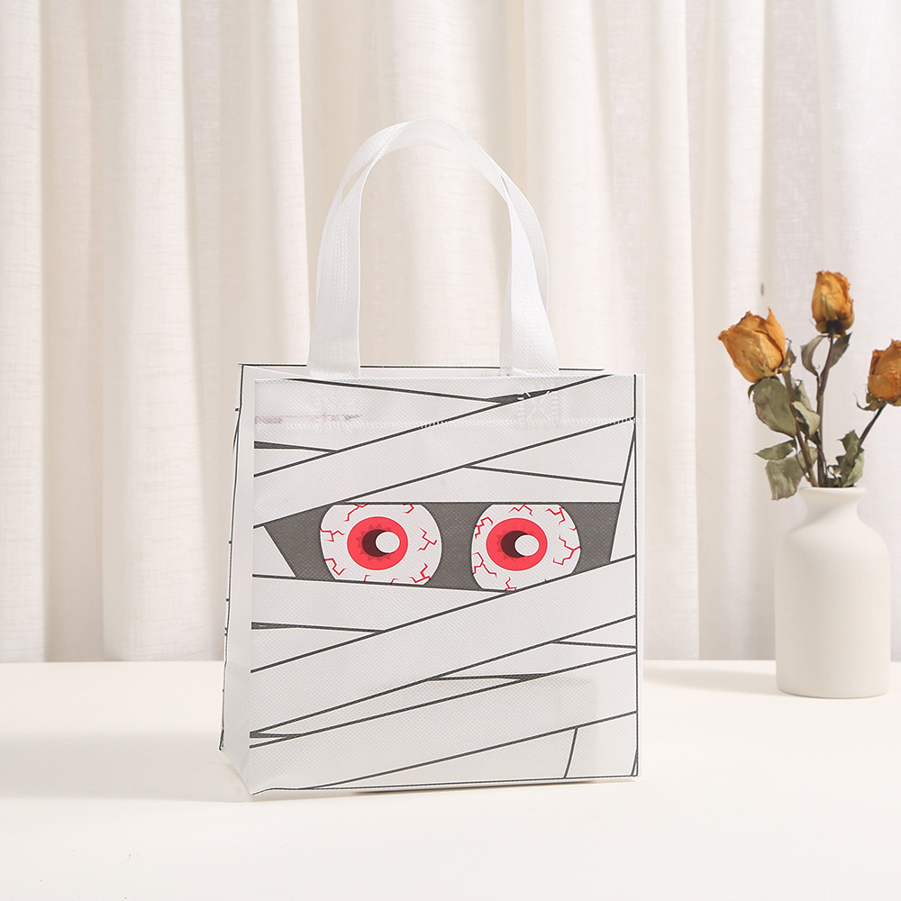 Bolsa no tejida Bolsa de tela no tejida de Halloween Bolsa de embalaje de compras impresa Bolsa de regalo de dulces de fiesta al por mayor