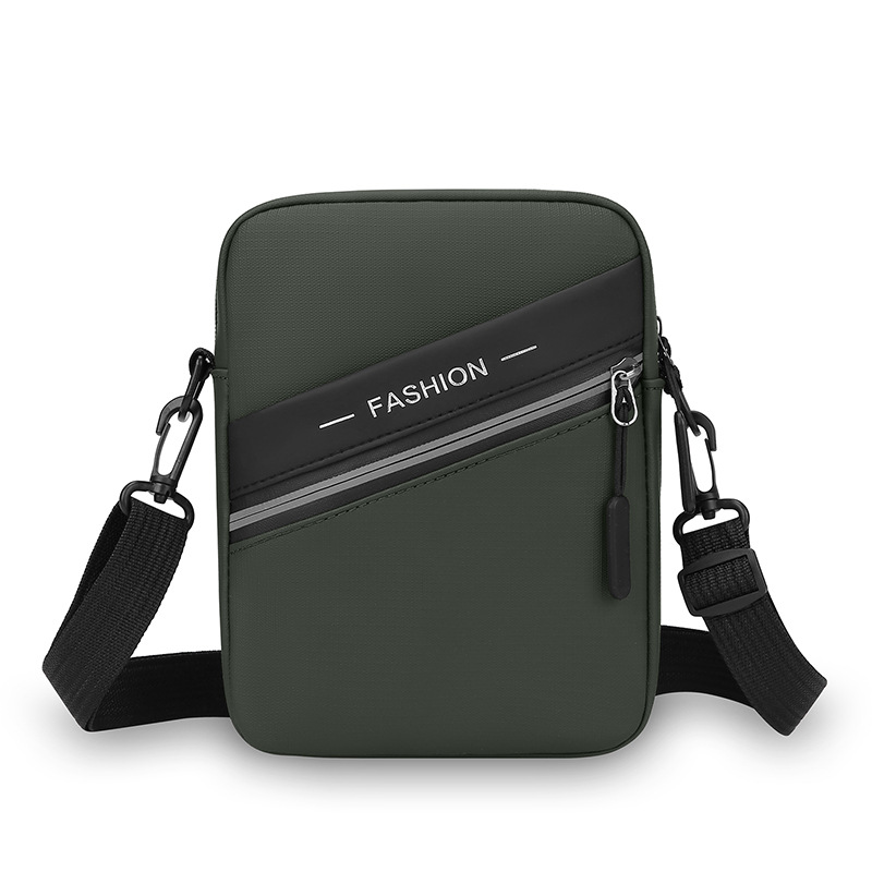 Bolso de hombro simple y casual para hombre Bolso de teléfono móvil portátil para viajes al aire libre Película de cuero PU Bolso bandolera ligero y versátil al por mayor