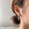 Earrings from pearl with bow, silver needle, simple and elegant design, silver 925 sample