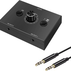 3.5mmオーディオスイッチ2イン1アウト/1イン2アウト双方向スイッチャーステレオ切替3.5ヘッドホンアンプ