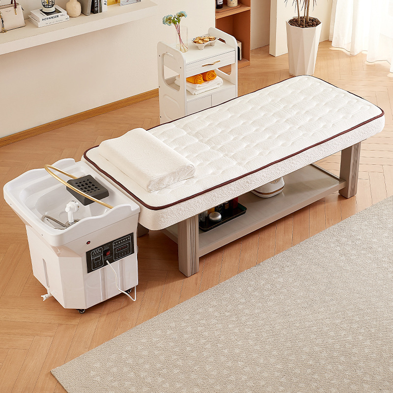 Cama de belleza de látex de madera maciza eléctrica, salón de belleza, cama de tatuaje de pestañas de alta gama, masaje, fisioterapia, cama de masaje con agujeros