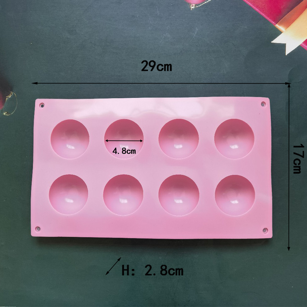8 pequeñas semicirculares 433 molde de silicona para pastel de chocolate molde de pan herramientas de horneado
