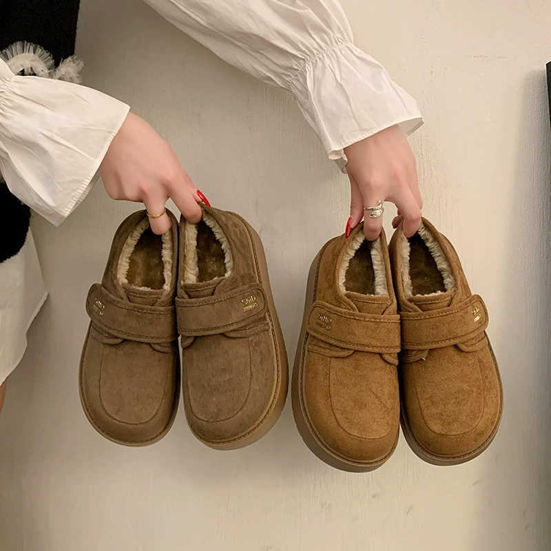 Other Matte Winter Platform Boots - Warm Shearling-Lined Interior and Velcro Strap
