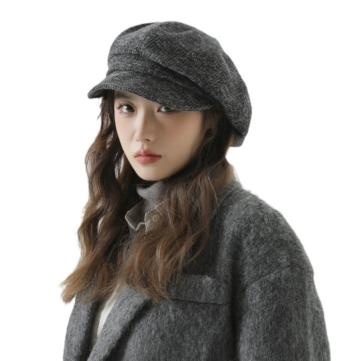 Retro knitted demi-season keep warm hat