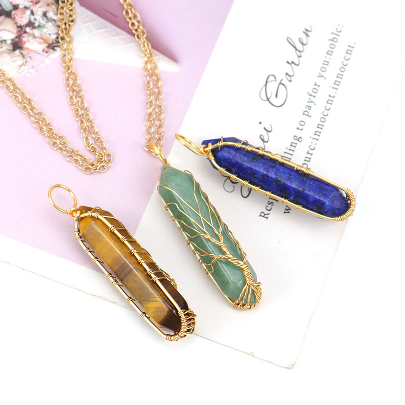 Retro Rhombus Crystal Copper Plating Pendant Necklace 1 Piece