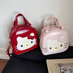 漫画かわいい KT 猫バックパック pu テクスチャハンドバッグバッグショルダーバッグ女性の多用途キャンパススタイル学生スクールバッグ