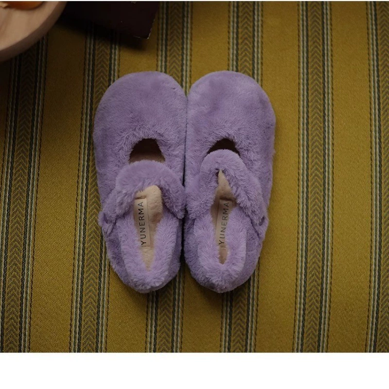 Ouba Beauty Girls 2024, осенне-зимняя новая милая бархатная меховая обувь на липучке, детская зимняя стильная хлопковая обувь