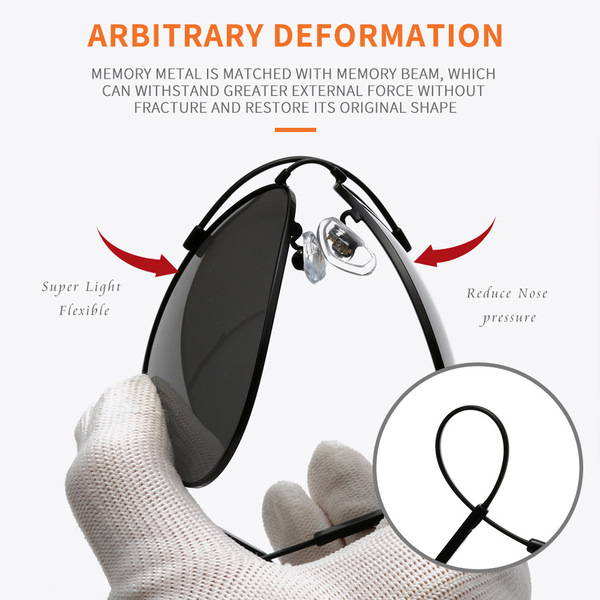 New ultra-light metal frame unisex sunglasses memory frame polarized…