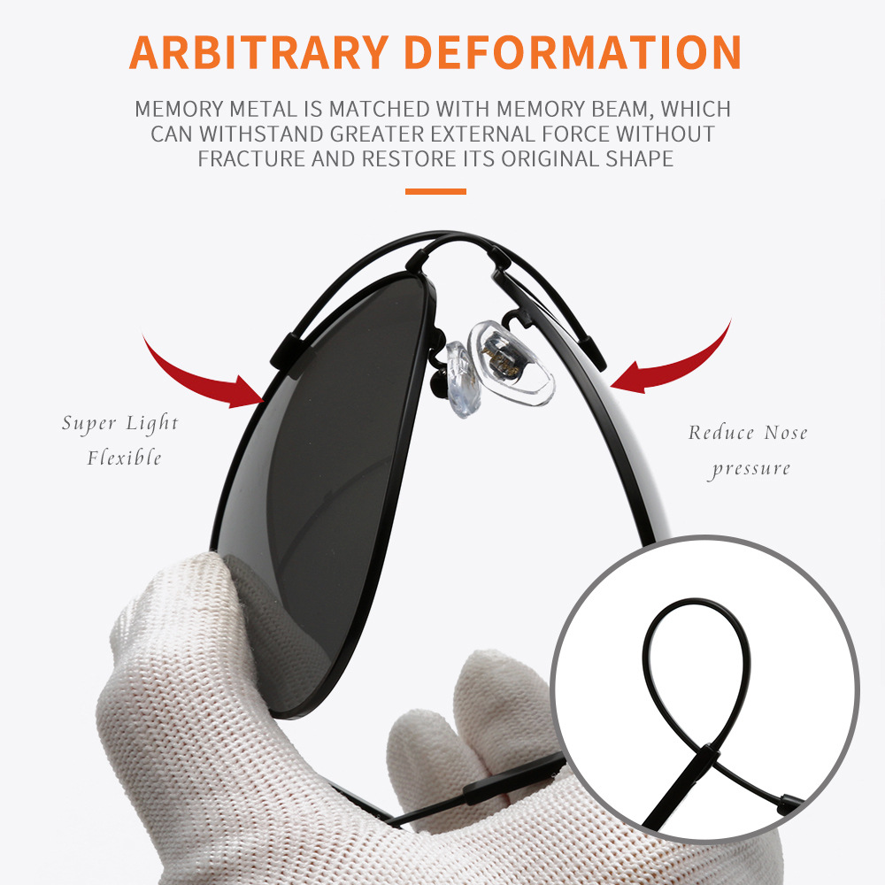 New ultra-light metal frame unisex sunglasses memory frame polarized…