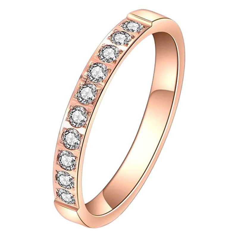 European and American Explosions Fashion Simple CNC Micro Diamond Ten Diamond Ring 18K Rose Gold Finger Ring