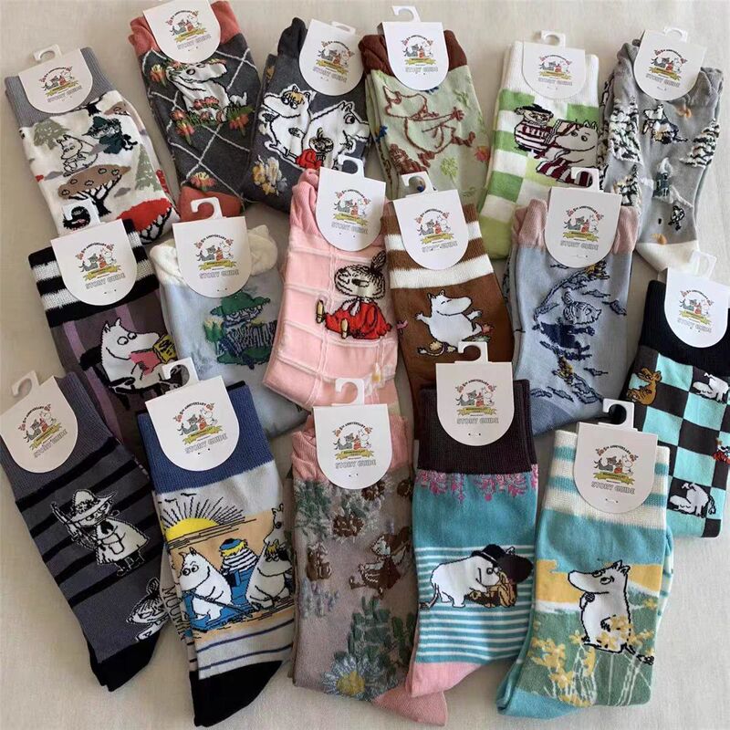 New Moomin Embossed Socks for Women, Anime Cartoon Trendy Fashion Niche Mid-Calf Cotton Socks, Cute Trendy Socks Wholesale New Moomin Embossed Socks for Women, Anime Cartoon Trendy Fashion Niche Mid-Calf Cotton Socks, Cute Trendy Socks Wholesale