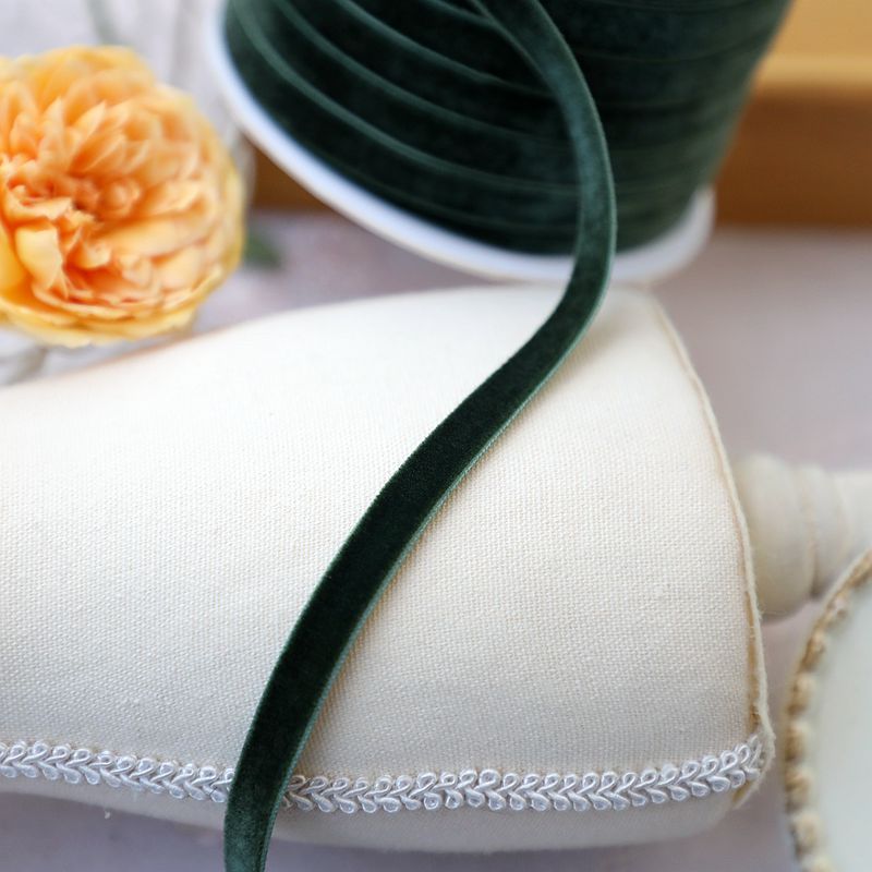 1cm de ancho terciopelo flocado correa de tejido correa de arco correa de ropa hecha a mano sombrero accesorios accesorios materiales DIY