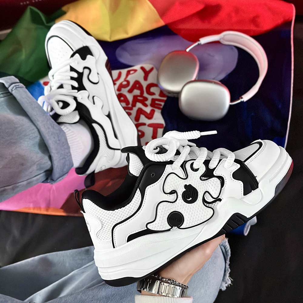 2024 nuevo diseño de nicho, marca de moda informal, estilo de transmisión en vivo, zapatos de patineta para hombres_voghion.com