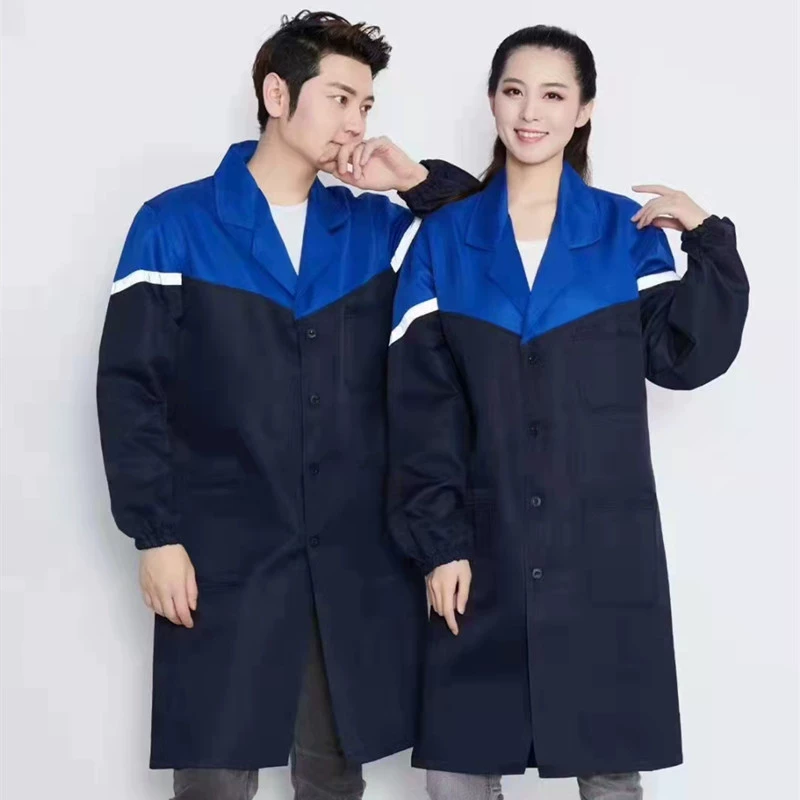 Новые подходящие по цвету халаты, мужские комбинезоны с длинным рукавом, осенне-зимние корма для разведения, обработка пылезащитных и грязеотталкивающих комбинезонов для защиты труда